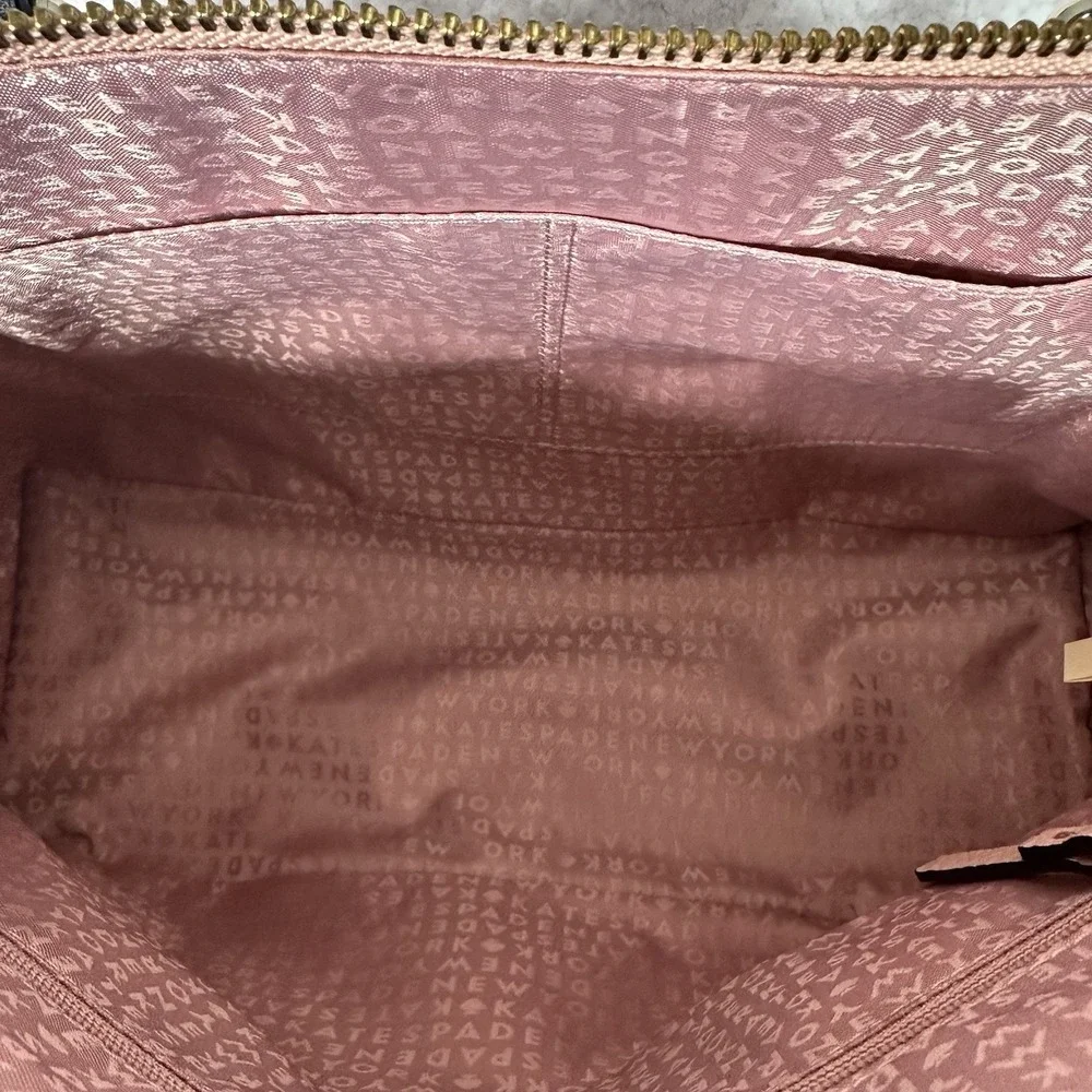 Kate Spade NY Laurel Way Reese Satchel Pink Black Pebbled Leather Crossbody Bag